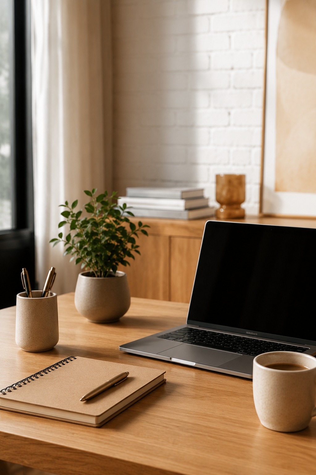 Home office organizado e bem decorado com mesa e cadeira adequadas
