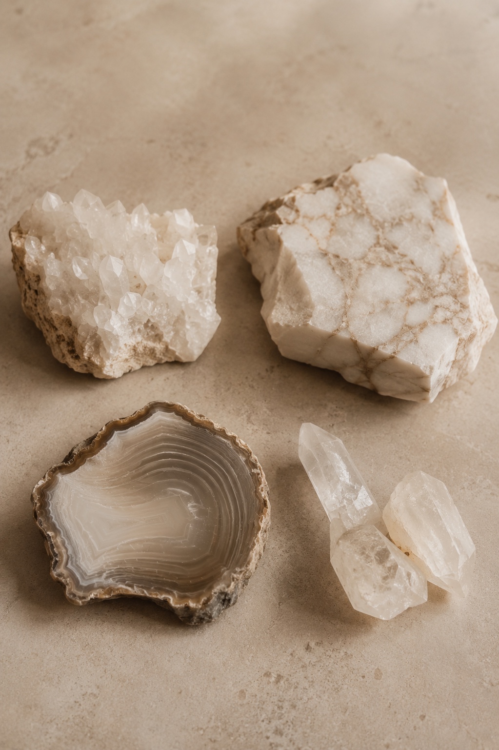 esculturas decorativas e minerais