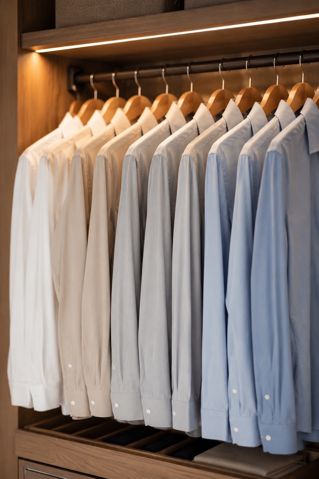 triagem do guarda-roupa — categorias de roupas separadas por uso, doação e descarte