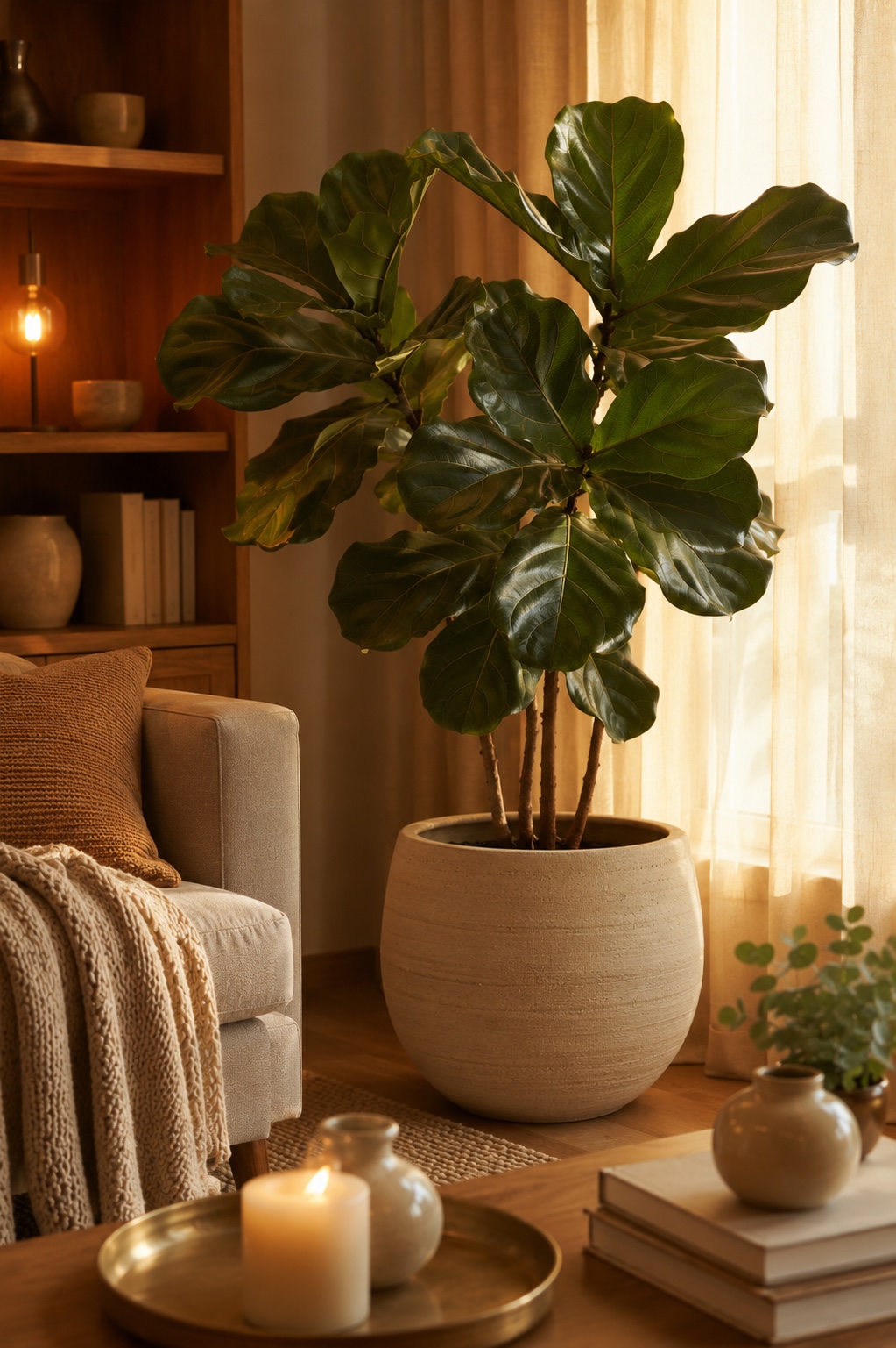 Plantas na sala de estar — verde como elemento de vida e aconchego no ambiente
