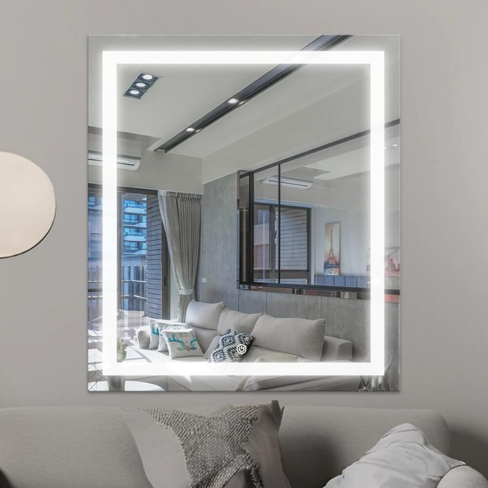Espelho LED com 3 temperaturas de cor e ajuste de intensidade para banheiro e mesa de maquiagem