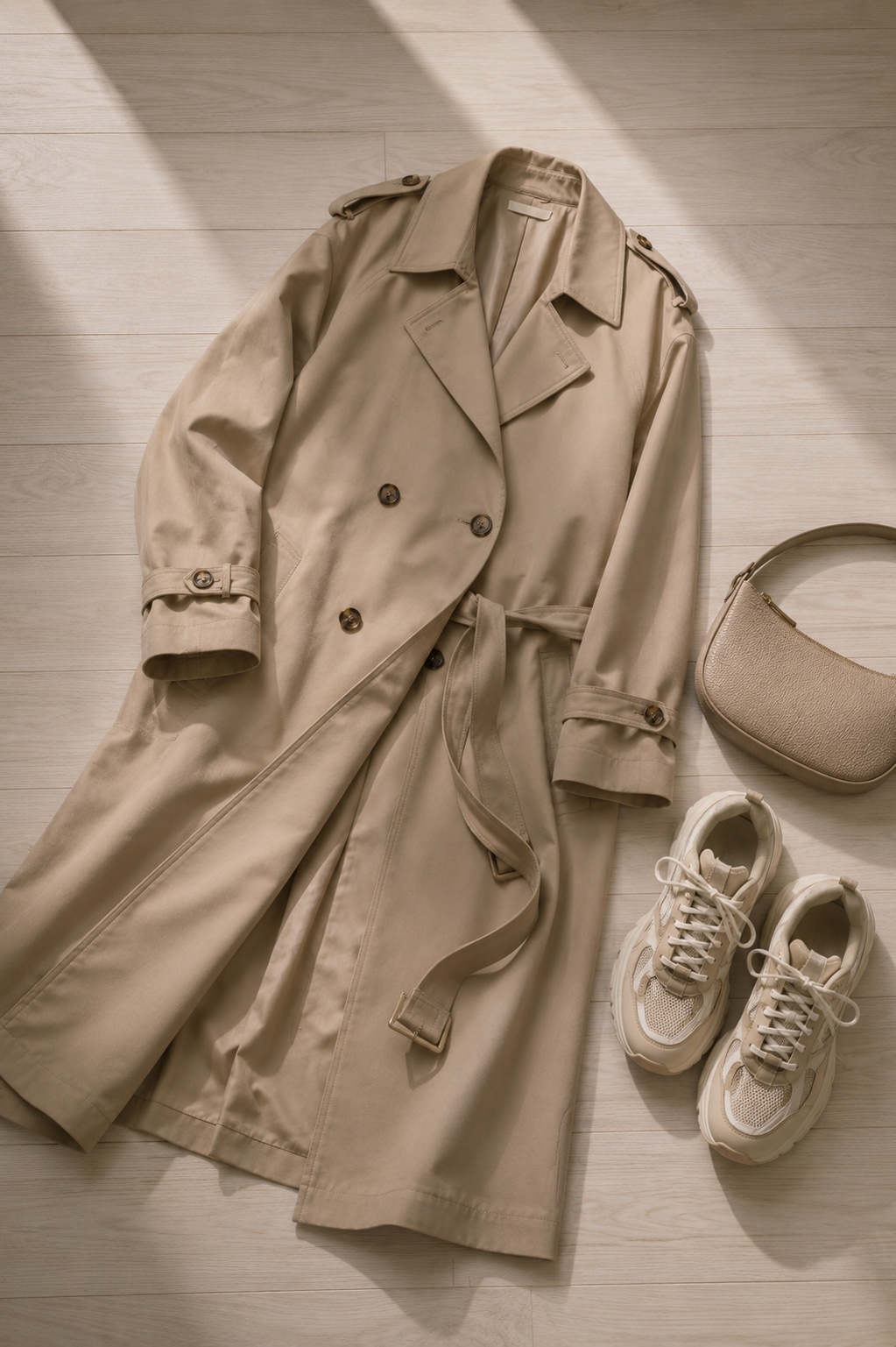 Looks casuais com trench coat e tênis
