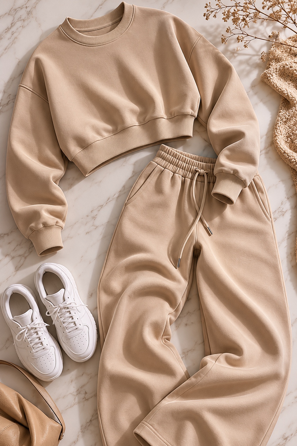 conjunto de malha feminino off-white editorial