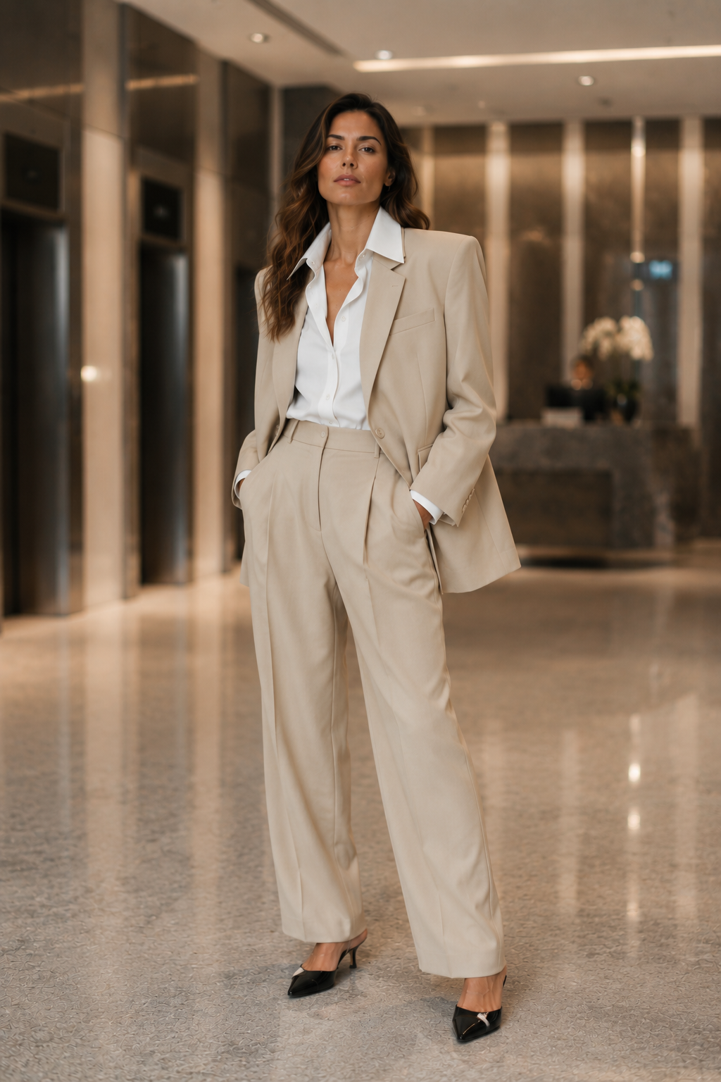 Look corporativo tendência 2026 — alfaiataria oversized