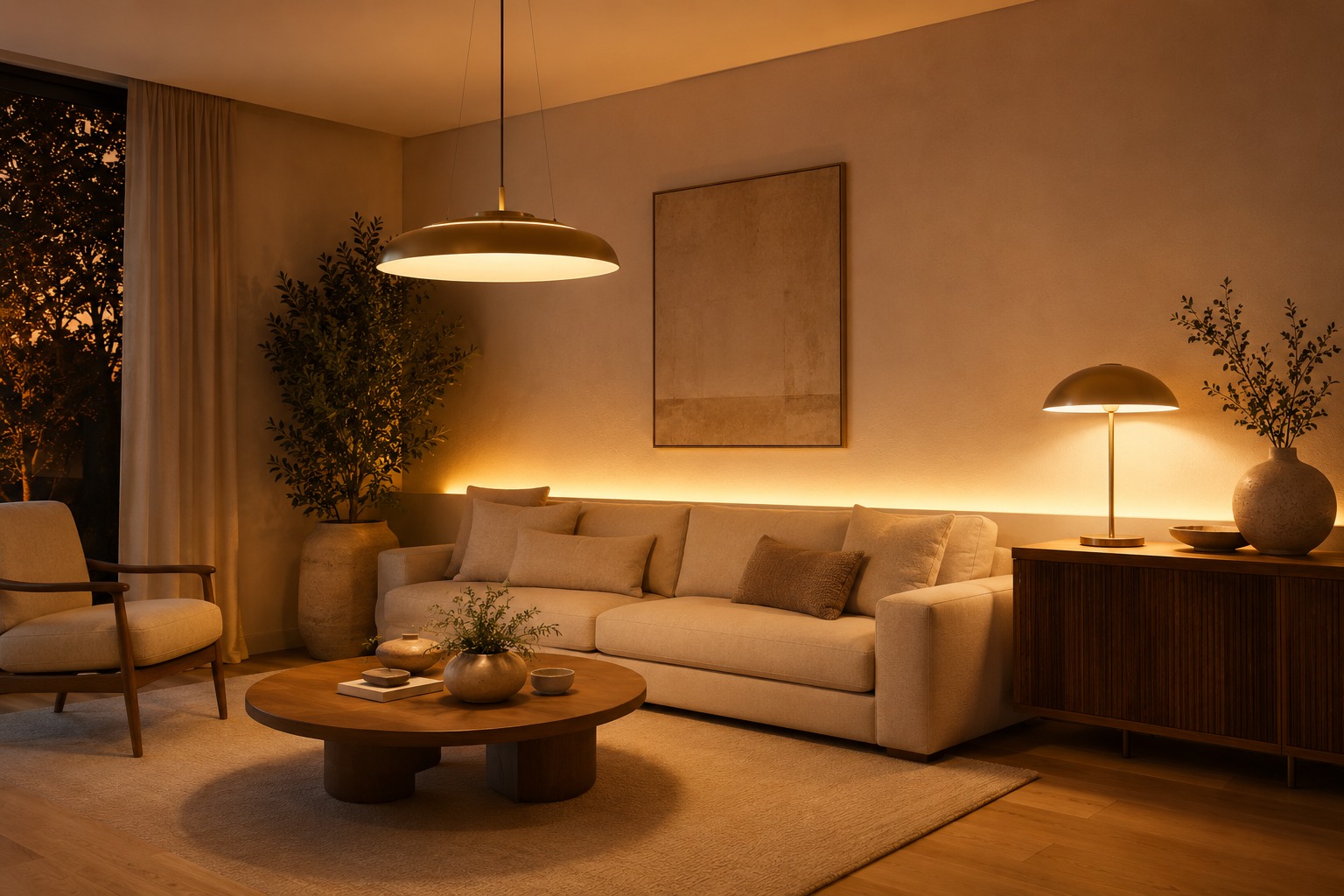 Como combinar luminárias: pendente, luminária de mesa e luz indireta no mesmo ambiente