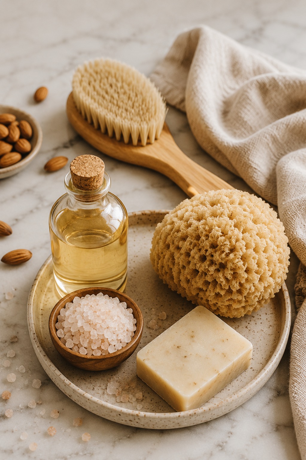 Kit spa completo com vela, escalda pés e sabonete massageador para banheiro nível spa