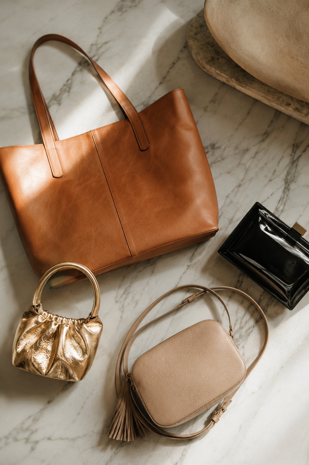 Bolsas essenciais para o guarda-roupa feminino — tote, crossbody e clutch