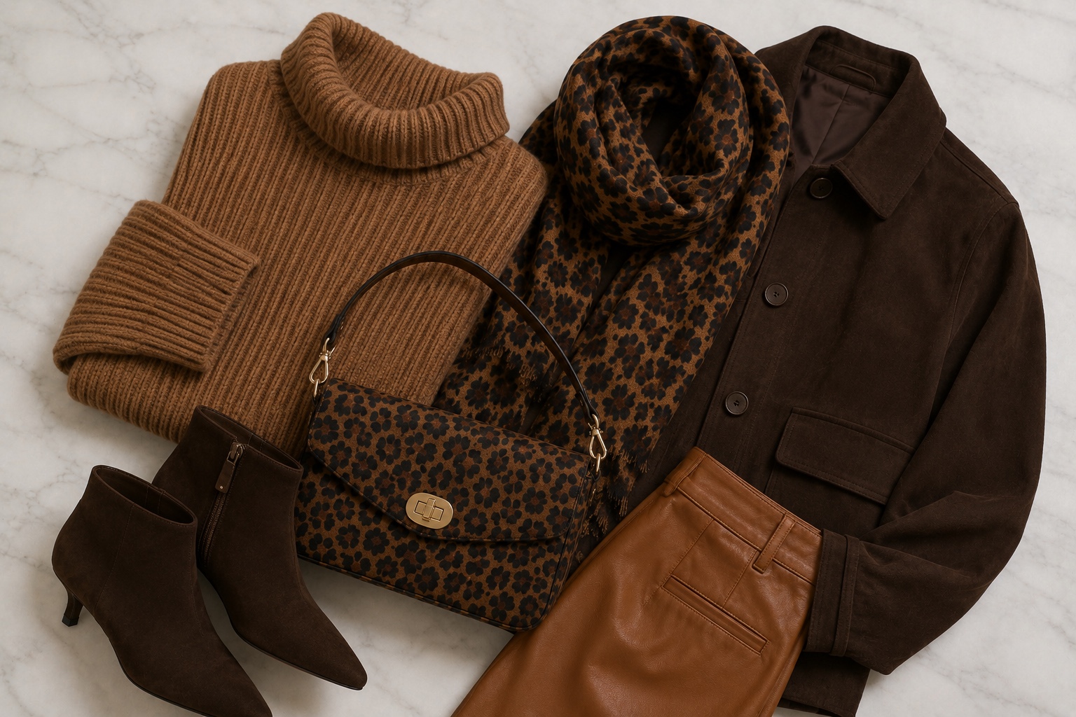 Animal print com texturas de tricô, couro e camurça