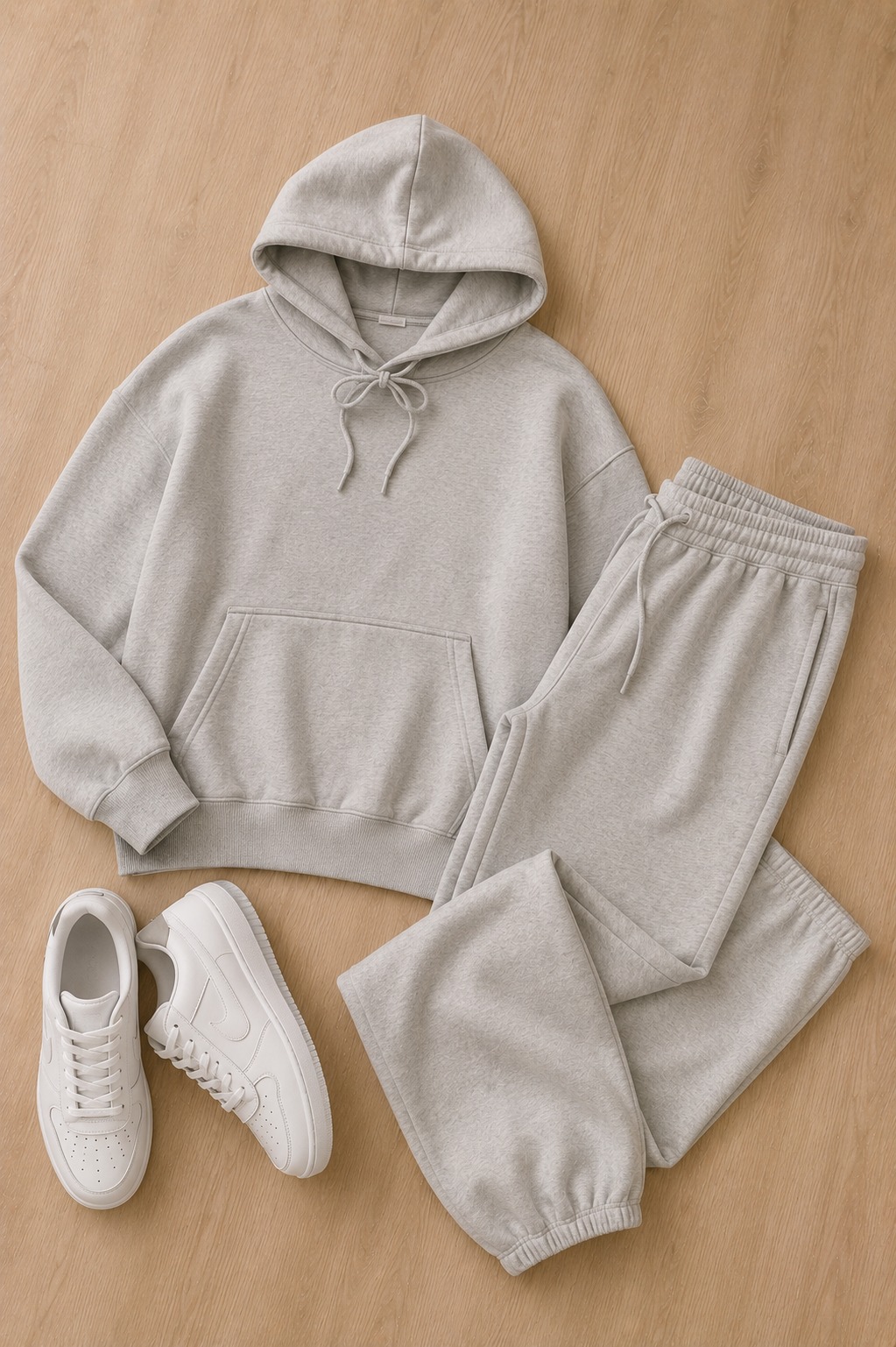 Conjunto de moletom feminino casual com calça e blusa combinando