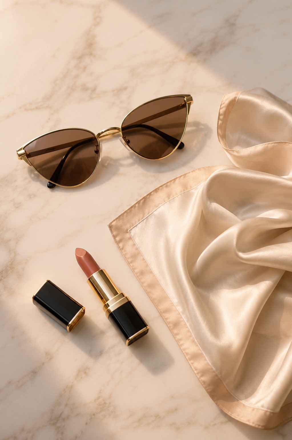 Lenço e óculos para finalizar o look casual com elegância