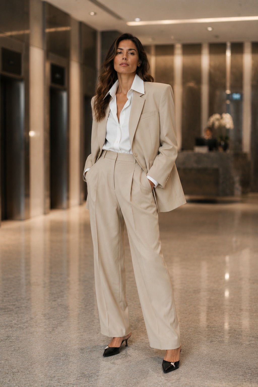 Look corporativo tendência 2026 — alfaiataria oversized