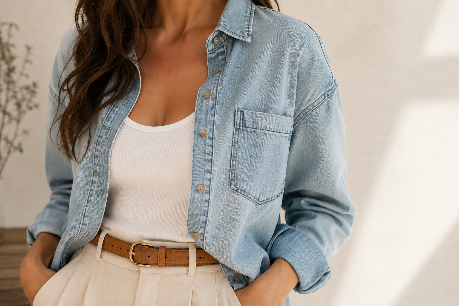 Looks com Camisa Jeans para a Meia-Estação